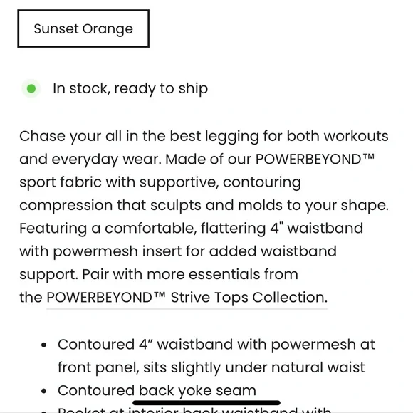 Beyond Yoga Orange Leggings - Picture 9 of 9